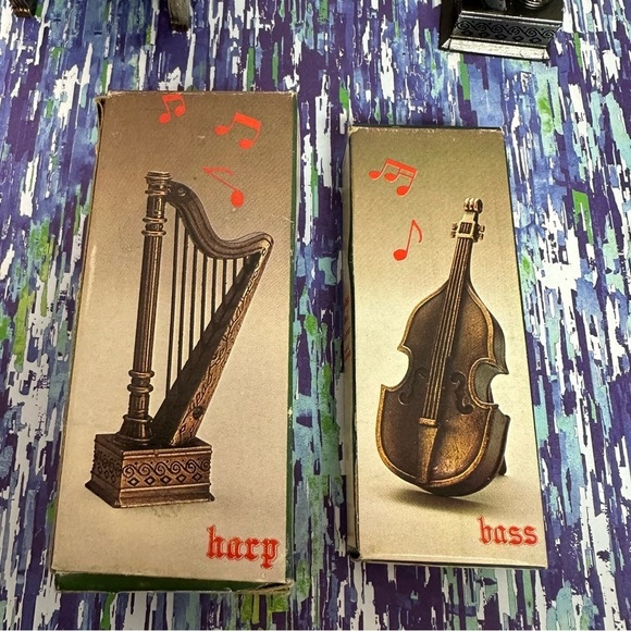 Vintage Die-Cast Pencil Sharpener MUSICAL INSTRUMENTS Set of 3 HARP BASS PIANO - Picture 10 of 11